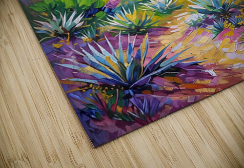 Southwest Sunset – Sandia Mountains & Yucca Desert Landscape Art Shop artist puzzle