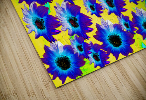 Abstract Vibrant Turquoise Sunflowers Catriona Roberts Nature Photography and Designs puzzle