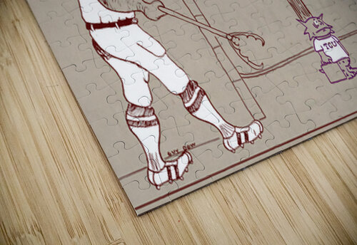 1970s Texas A&M Cartoon Art by Guy Dow Row One Brand puzzle