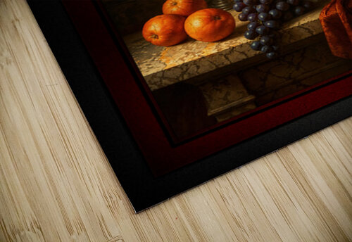 Dutch Inspired Fruit And Wine Still Life Overlooking Sunset Landscape Enchanting AI Concept Art by Xzendor7 xzendor7 puzzle