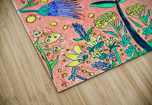 Abstract Colourful Flowers and Dragonflies Catriona Roberts Nature Photography and Designs puzzle