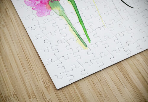 Take a deep breath watercolor and ink painting Karen Kaspar puzzle