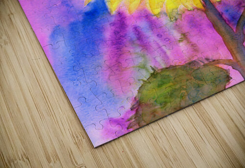 Rainbow sunflower watercolor painting Karen Kaspar puzzle