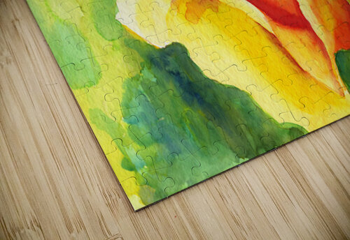 Yellow rose watercolor painting  Karen Kaspar puzzle