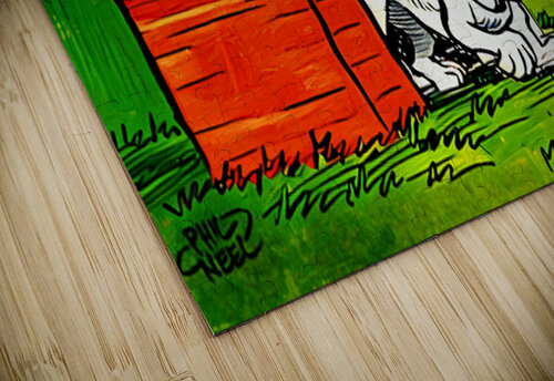 1960s Georgia Bulldog Cartoon Art by Phil Neel Row One Brand puzzle