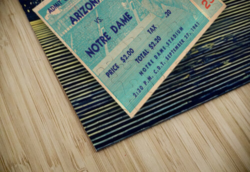 1941 Notre Dame Ticket Stub Remix Art Row One Brand puzzle
