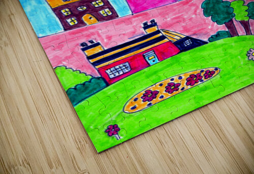 Abstract Colourful Doodle Houses Catriona Roberts Nature Photography and Designs puzzle