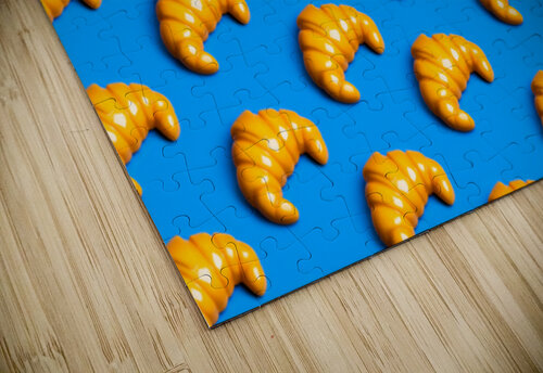 Plastic croissant pattern symbolizes junk food culture critique ADDICTIVE STOCK puzzle