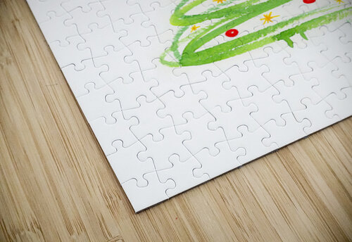 Christmas tree with decoration watercolor painting Karen Kaspar puzzle