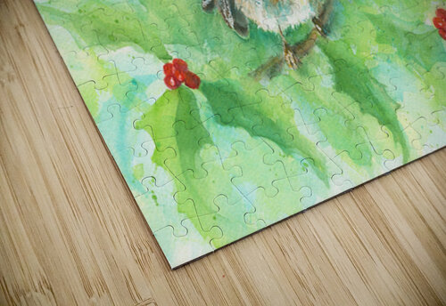 Robin in a holly bush Karen Kaspar puzzle