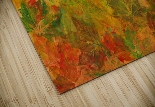 abstract fall leaves acrylic painting  Karen Kaspar puzzle