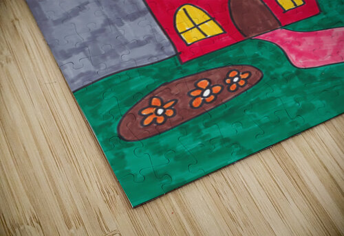 Abstract Red House  Catriona Roberts Nature Photography and Designs puzzle