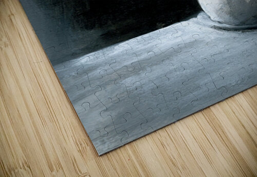 Light in the dark black and white cat acrylic painting Karen Kaspar puzzle