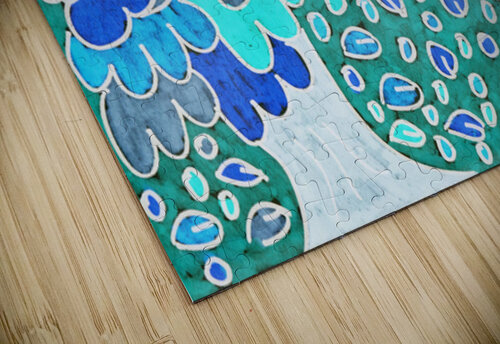 Abstract Blue Oak with Falling Leaves Catriona Roberts Nature Photography and Designs puzzle