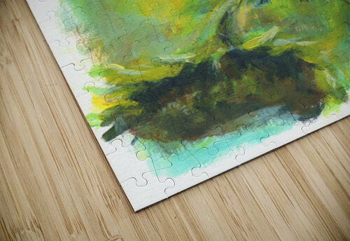 Great tit with sunflowers acrylic painting  Karen Kaspar puzzle