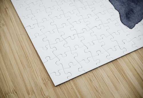 Black cat silhouette watercolor painting Karen Kaspar puzzle