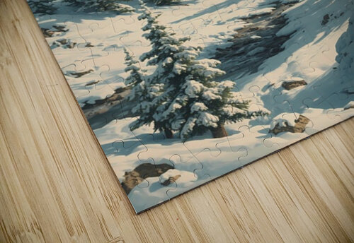 Majestic Winter Peaks – Snow-Covered Mountain Landscape Wall Art OMIMS Art puzzle