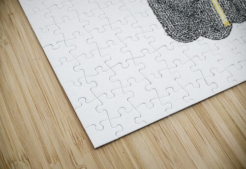 Hamsa Micro-Blessing with a Genko Leaf Monoprint Aaron Poris puzzle