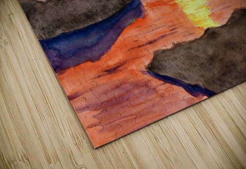 Orange sunset over the ocean Lisa von Biela puzzle