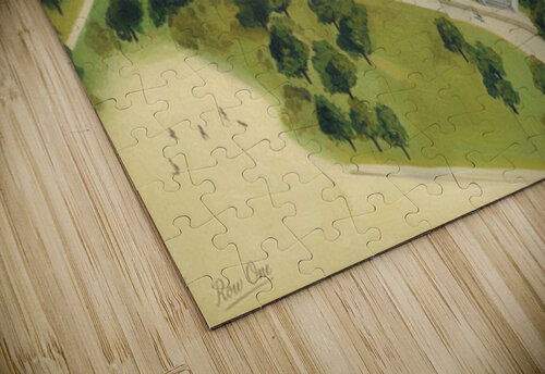 1940s University of Cincinnati Campus Art Row One Brand puzzle