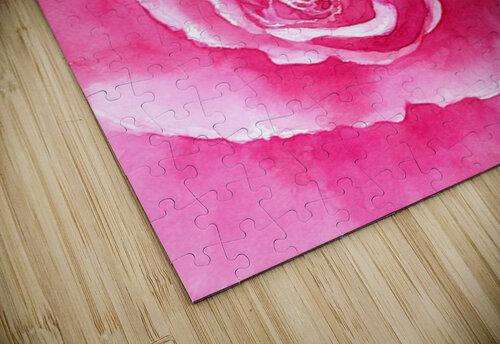 Pink Rose close up watercolor painting  Karen Kaspar puzzle