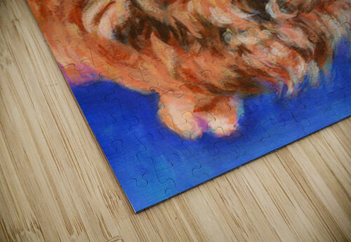 Long haired dachshund portrait acrylic painting Karen Kaspar puzzle