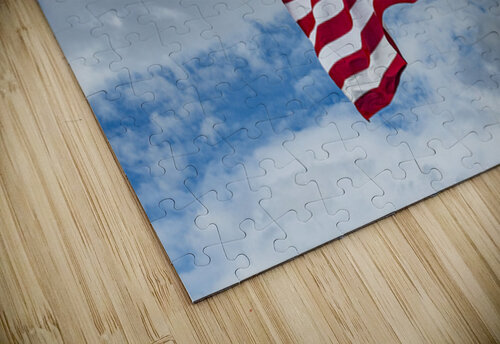 American Flag Against Clouds and Blue Sky - Utah Gary Whitton puzzle