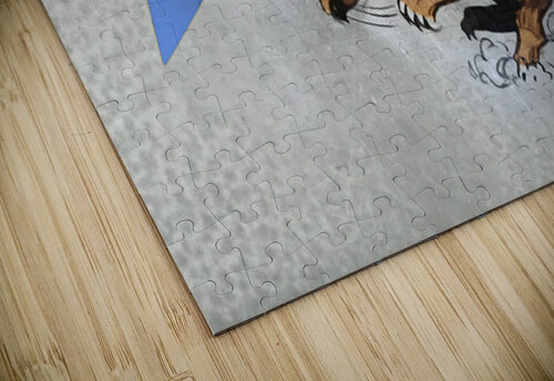 Detroit Lions Art from the 1950s Remixed by Row One Row One Brand puzzle