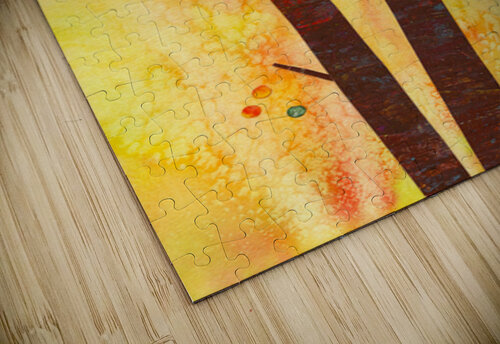 Birds in an autumn forest paper collage Karen Kaspar puzzle