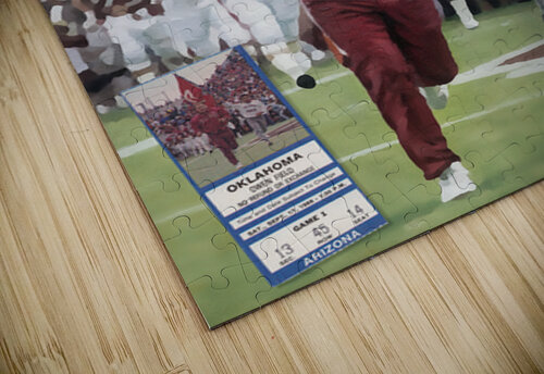 1988 Oklahoma Football Ticket Barry Switzer Art Row One Brand puzzle