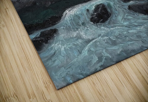 IMG 4227 Northern lights over the river Les Smith puzzle