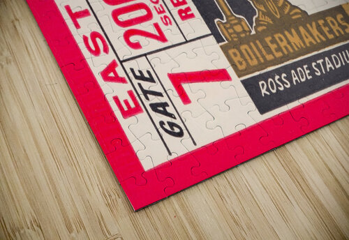 1955 Wisconsin vs. Purdue Football Ticket Canvas Row One Brand puzzle