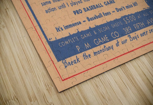 pro baseball game vintage board game ad poster art Row One Brand puzzle