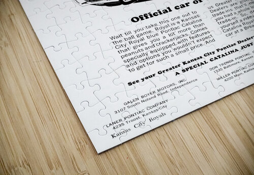 pontiac car ad kansas city royals poster Row One Brand puzzle
