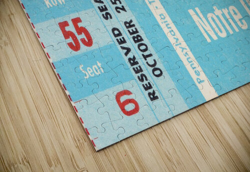 1952 north carolina tar heels notre dame irish college football sports ticket art south bend indiana Row One Brand puzzle