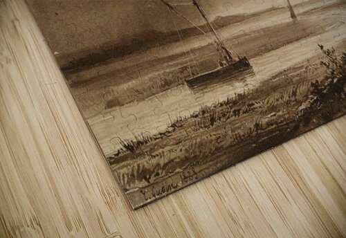 Riverscape with Boats Jean Antoine Theodore de Gudin puzzle