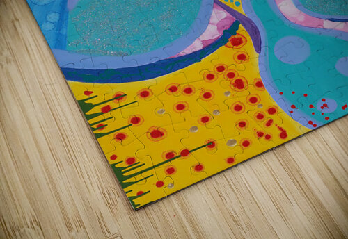 Galactic Landscape 1 Art Print - Original Acrylic by Carolina Cordon By:Zo Art Print Collection   by Maria Desnoyers puzzle