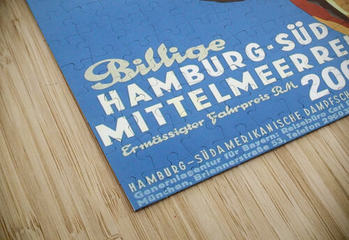 Hamburg-Sud Billige Mittelmeerreisen Original Poster VINTAGE POSTER puzzle