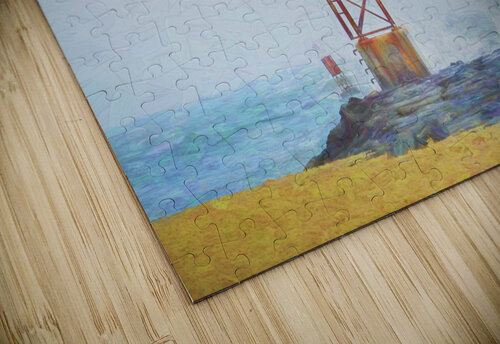 Ocean City Inlet Jetty Light Marker Impressionistic Bill Swartwout Photography puzzle