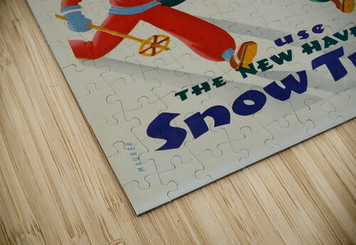New Haven Snow trains VINTAGE POSTER puzzle