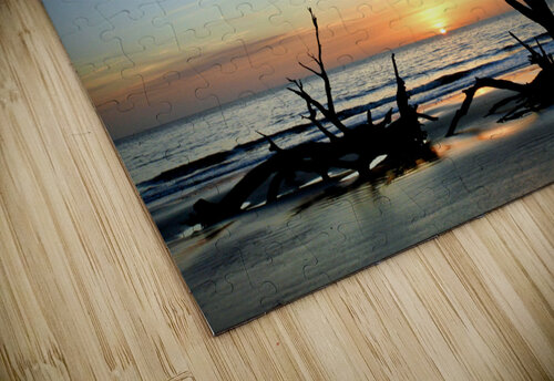 Iconic Tree Sunrise at Driftwood Beach Jekyll Island Bill Swartwout Photography puzzle