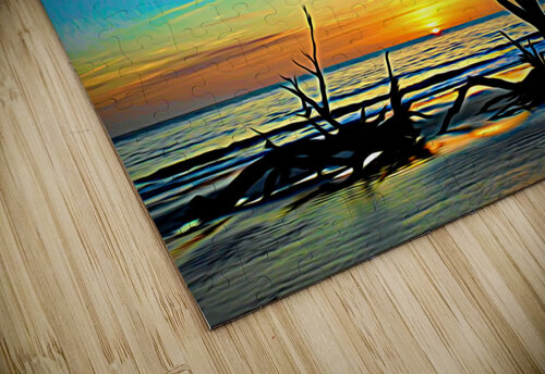 Iconic Tree Sunrise Driftwood Beach Expressionism Bill Swartwout Photography puzzle
