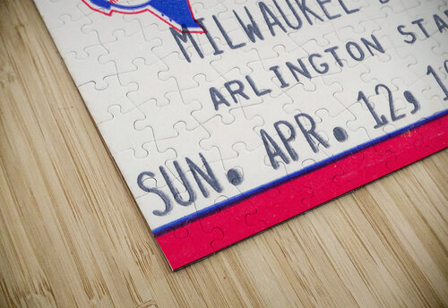 1987 Texas Rangers Baseball Ticket Canvas Row One Brand puzzle