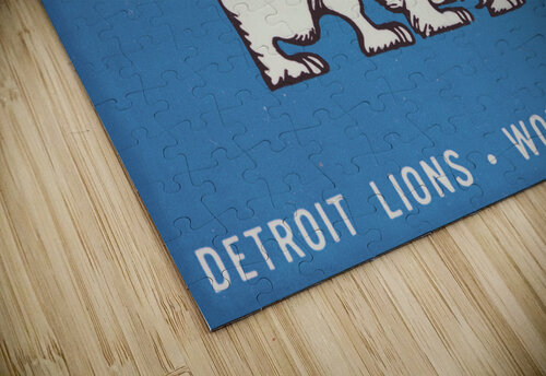 1957 Detroit Lions Vintage Football Art Row One Brand puzzle