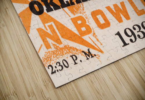 1939 Texas Longhorns vs. Oklahoma Sooners Ticket Art Row One Brand puzzle