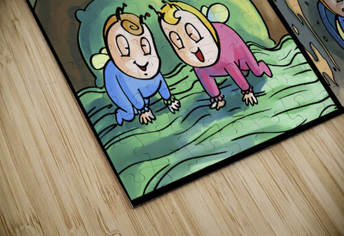 Mom and the Twins - 4 panel Favorites for Kids Room and Nursery - Bugville Critters Robert Stanek puzzle