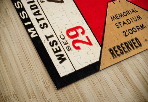 1958 Nebraska Cornhuskers vs. Missouri Tigers Ticket Art Row One Brand puzzle