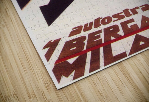 Poster for the highway between Bergamo and Milano VINTAGE POSTER puzzle