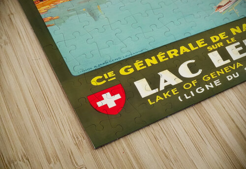 Lac Leman travel poster VINTAGE POSTER puzzle
