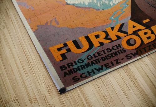 Furka Overalp Swiss Travel Poster VINTAGE POSTER puzzle